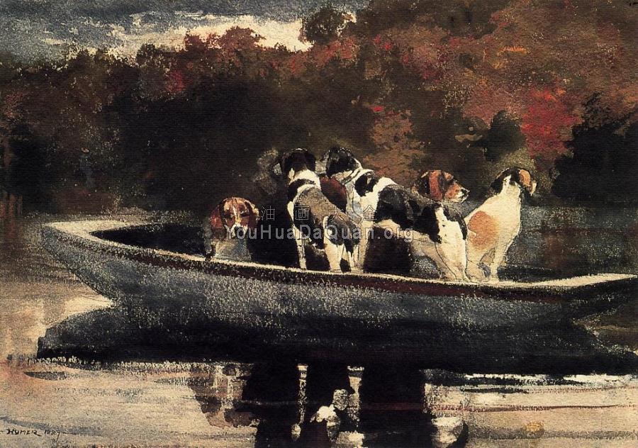 Dogs in a Boat - 温斯洛·荷默